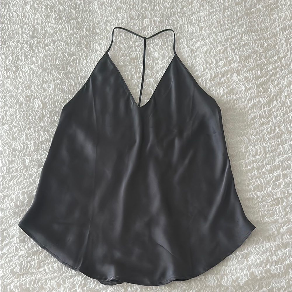 ASTR the Label Silky Grey Women's V Neck Top